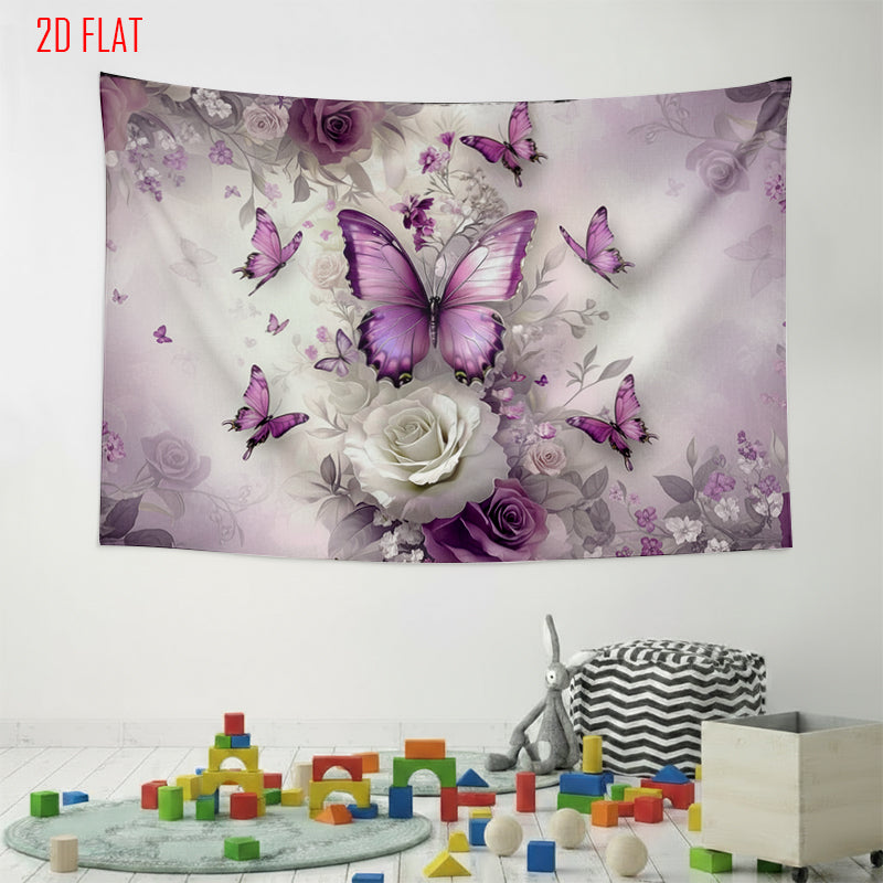 Purple Butterfly Backdrop Cloth