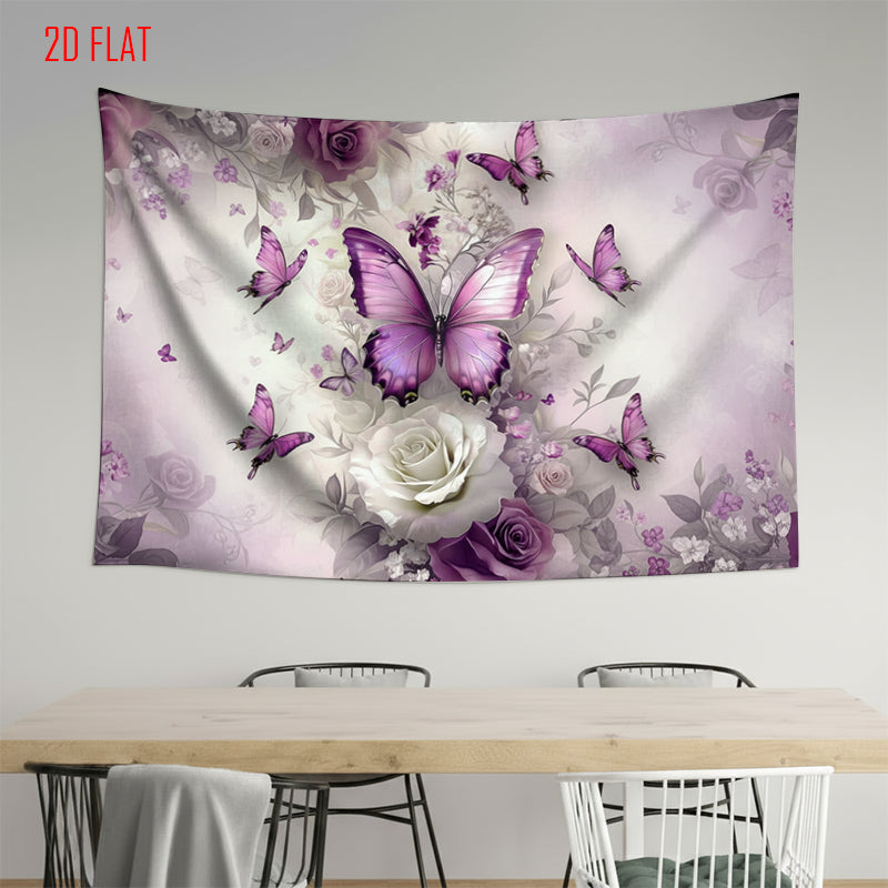 Purple Butterfly Backdrop Cloth