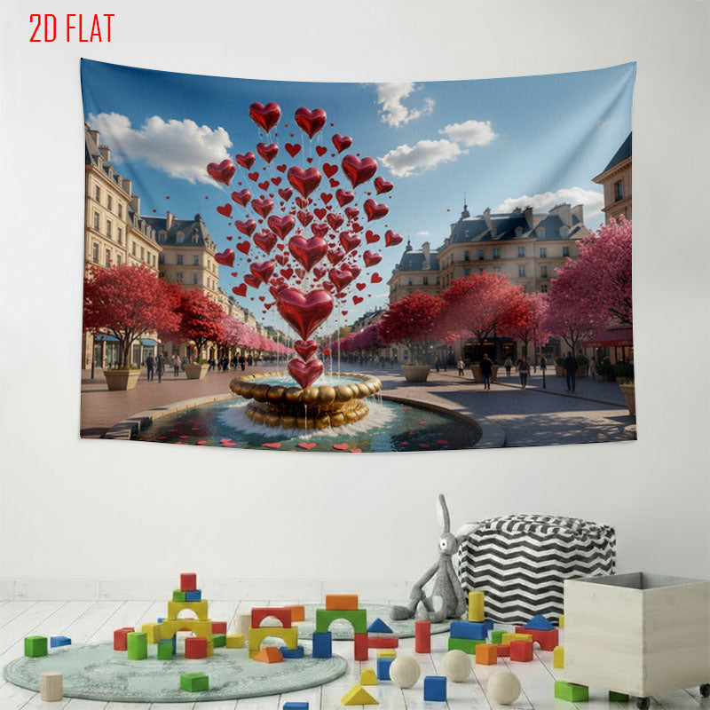 Love Fountain Photo Background Cloth