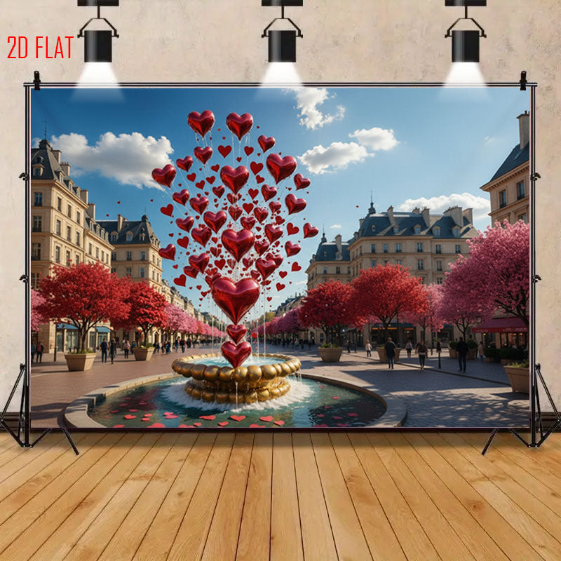 Love Fountain Photo Background Cloth