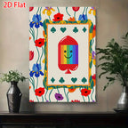 Rainbow Smiley Face Flower Pattern Decorative Painting