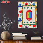 Rainbow Smiley Face Flower Pattern Decorative Painting