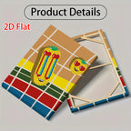 2D Flat Cute Pineapple Canvas Wall Art - Rainbow Heart Eye Cartoon Decor for Bedroom/Living Room