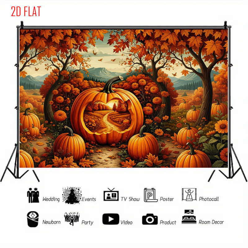 Pumpkin Autumn Photo Background Cloth