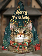 Christmas Cute Kitten Print Cape