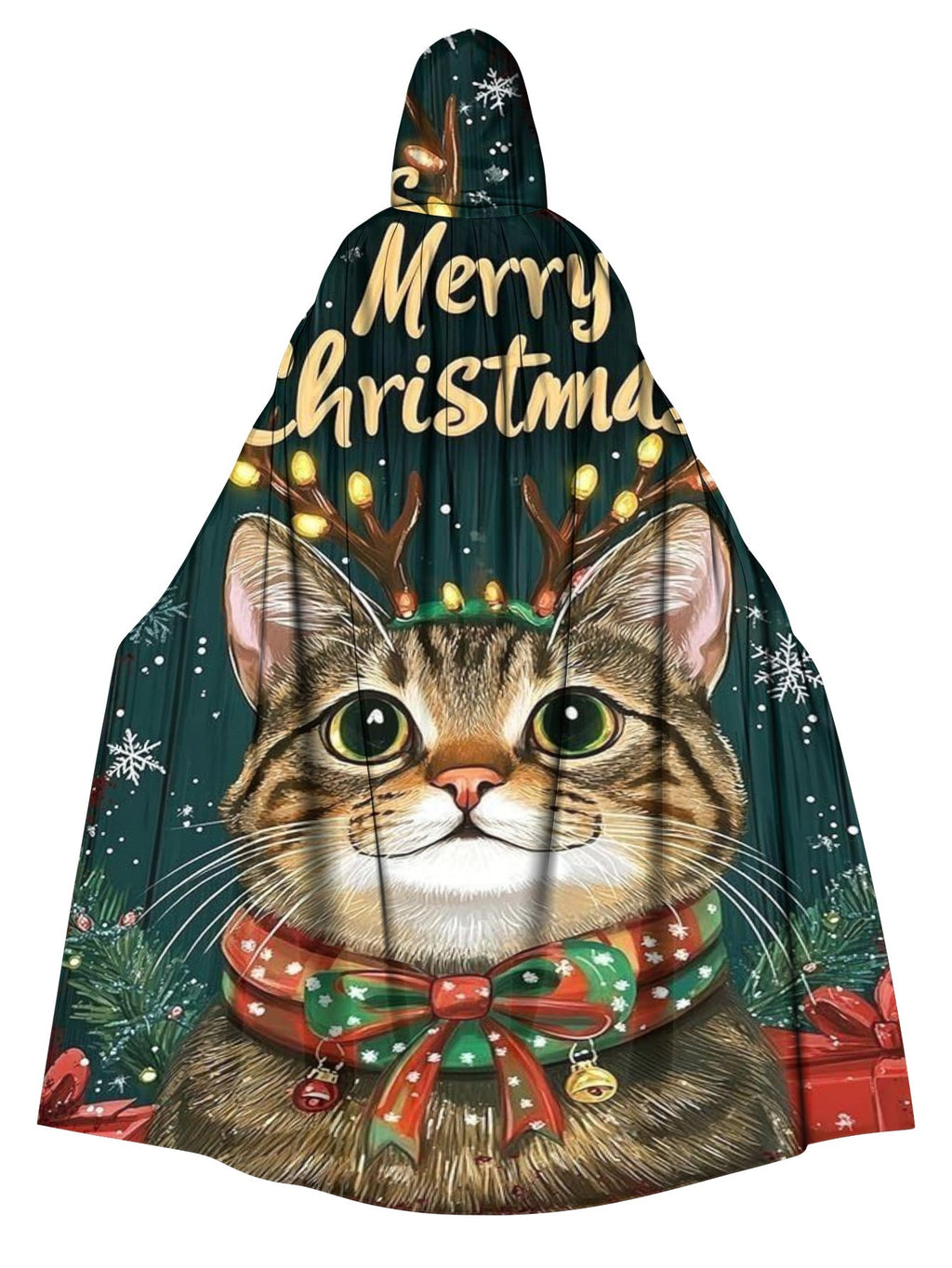 Christmas Cute Kitten Print Cape