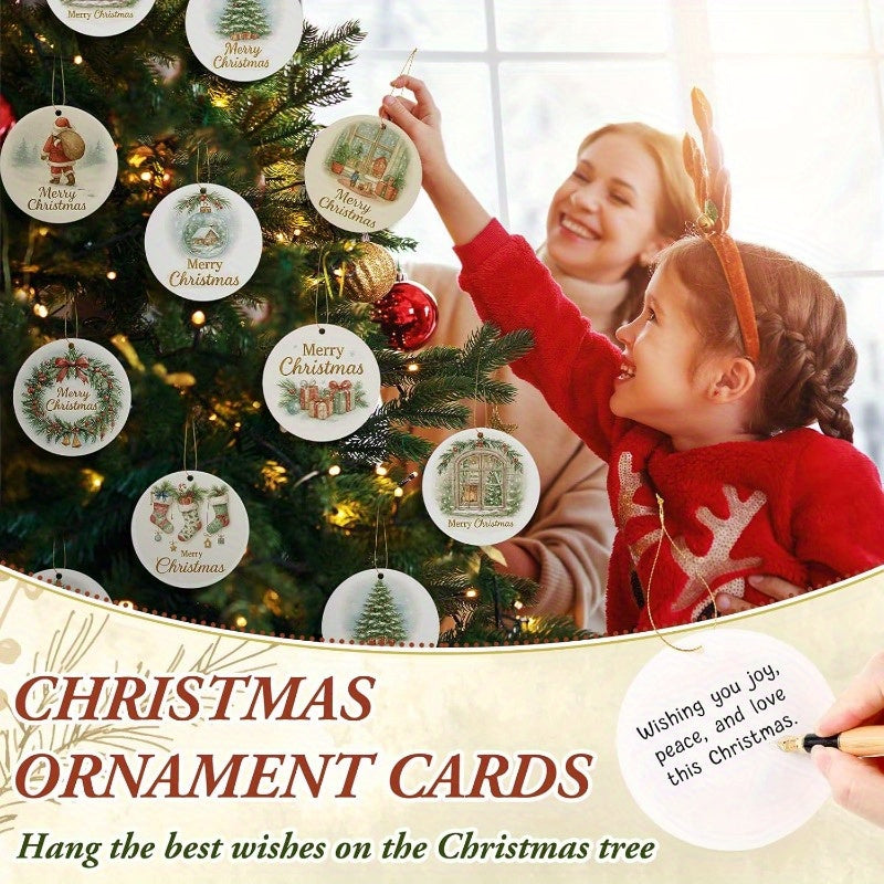 48pxs Christmas Tree Xmas Cards with decorative
