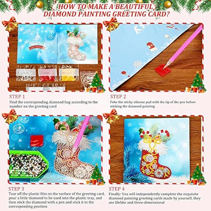 8pxs 5D Diamond Xmas Cards