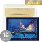 16pxs Xmas Gold Foil Cards
