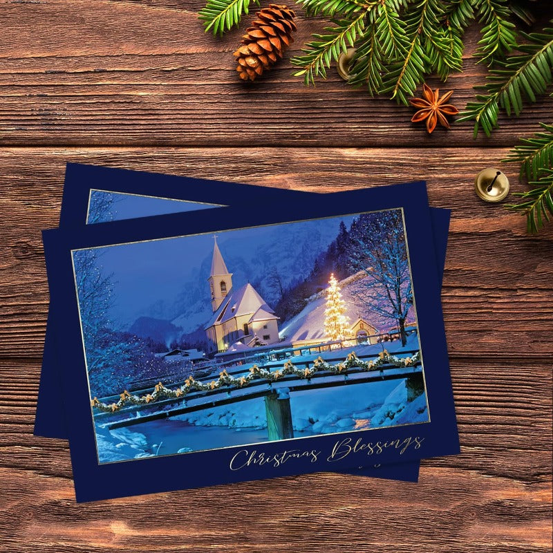 16pxs Xmas Gold Foil Cards