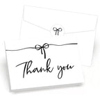 48pxs Black Bow Thank You Cards