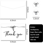 48pxs Black Bow Thank You Cards