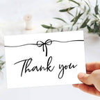48pxs Black Bow Thank You Cards