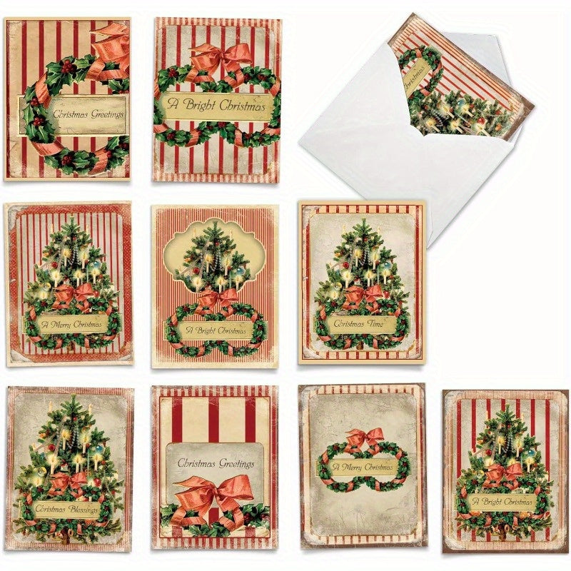 10pxs Vintage Xmas Cards