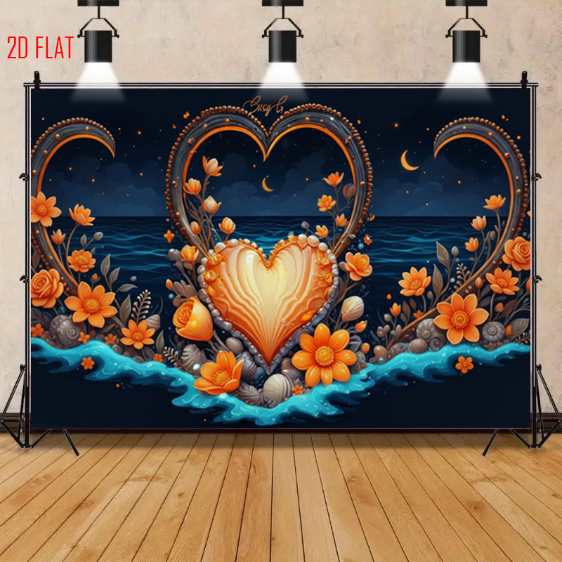 Ocean Love Flower Photo Backdrop