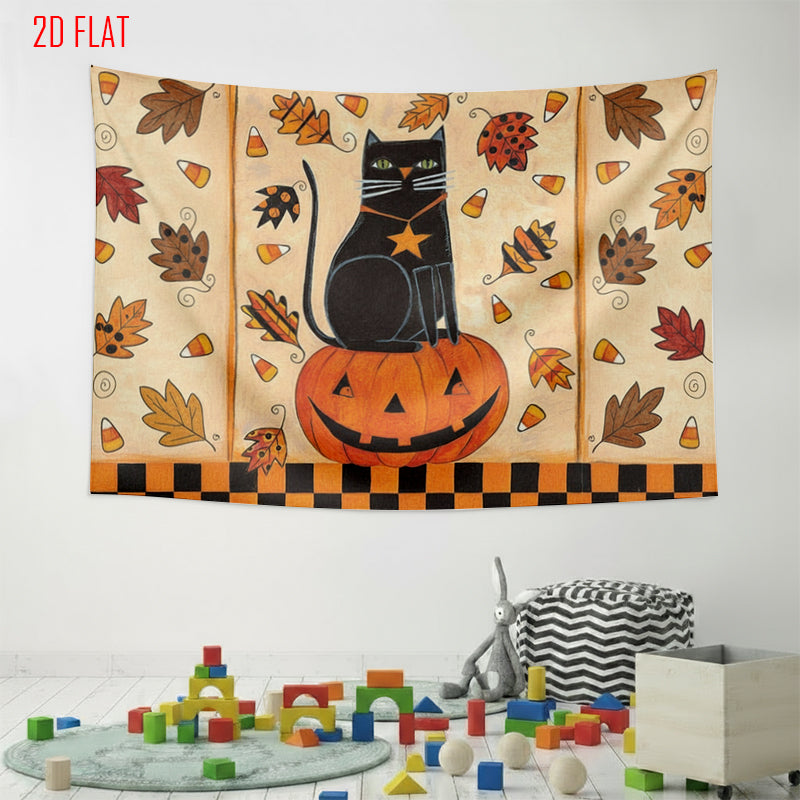 Halloween Cat Photo Background Cloth