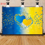 Blue Yellow Love Bkgd Cloth