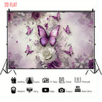 Purple Butterfly Backdrop Cloth