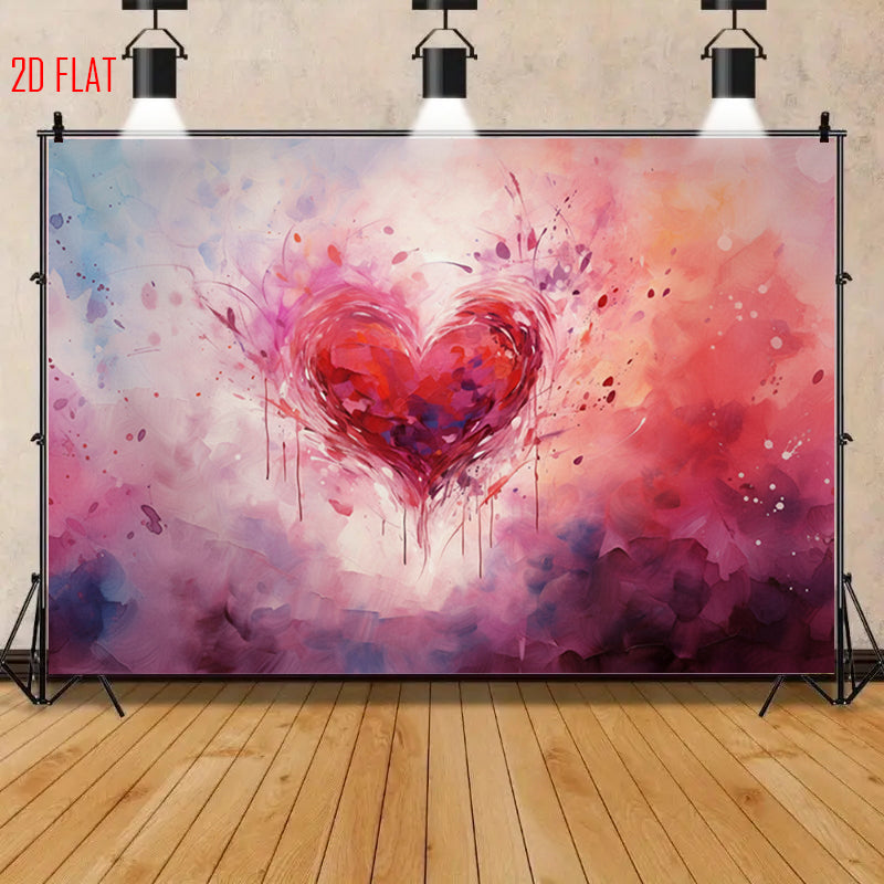 Red Heart Art Background Cloth