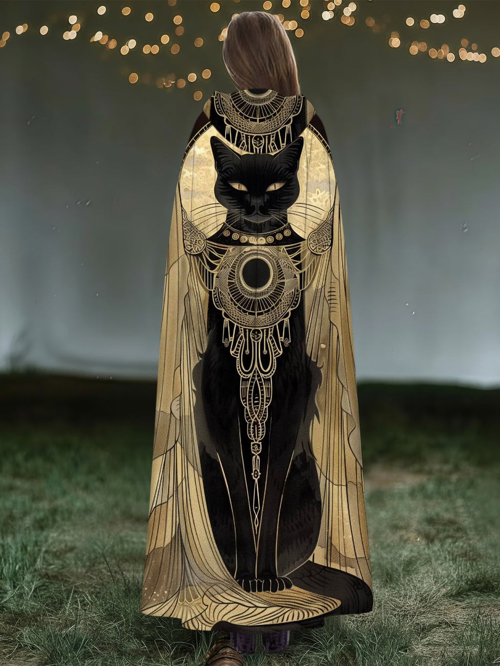 Mysterious Kitten Magic Print Cape