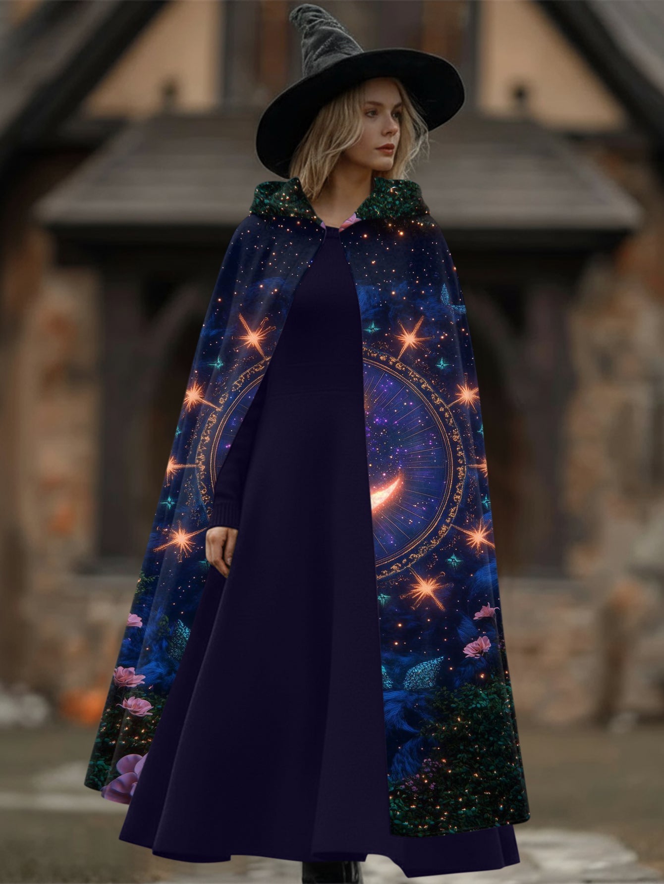 Starry Sky Magic Circle Printed Cloak