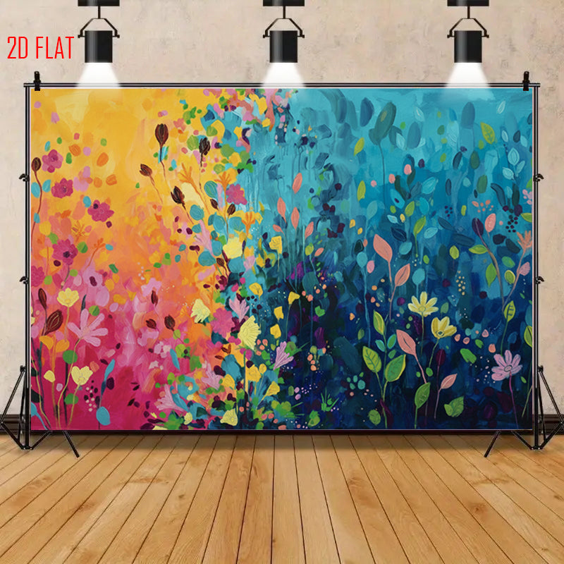 Mosaic Flower Art Bkgd Cloth