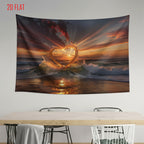 Wave Love Sunset Bkgd Cloth