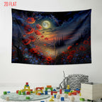 Moon Night Poppy Backdrop