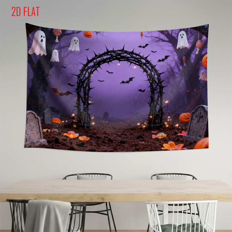 Halloween Ghost Arch Bkgd Cloth
