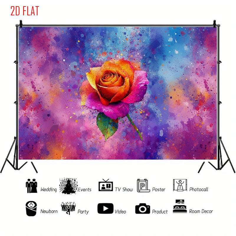 Watercolor Rose Photo Background Cloth