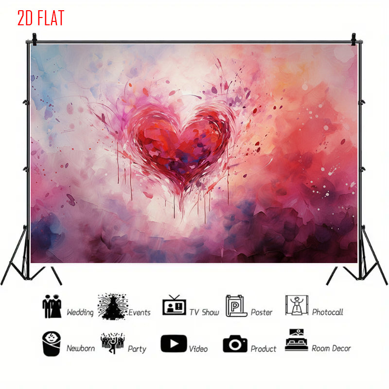 Red Heart Art Background Cloth