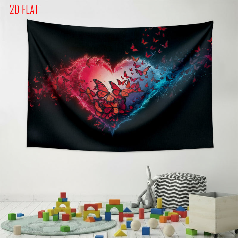 Red Blue Love Backdrop Cloth