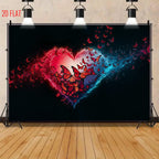 Red Blue Love Backdrop Cloth