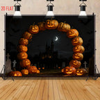 Halloween Pumpkin Castle Backdrop