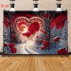 Snow Love Rose Bkgd Cloth