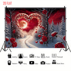 Snow Love Rose Bkgd Cloth