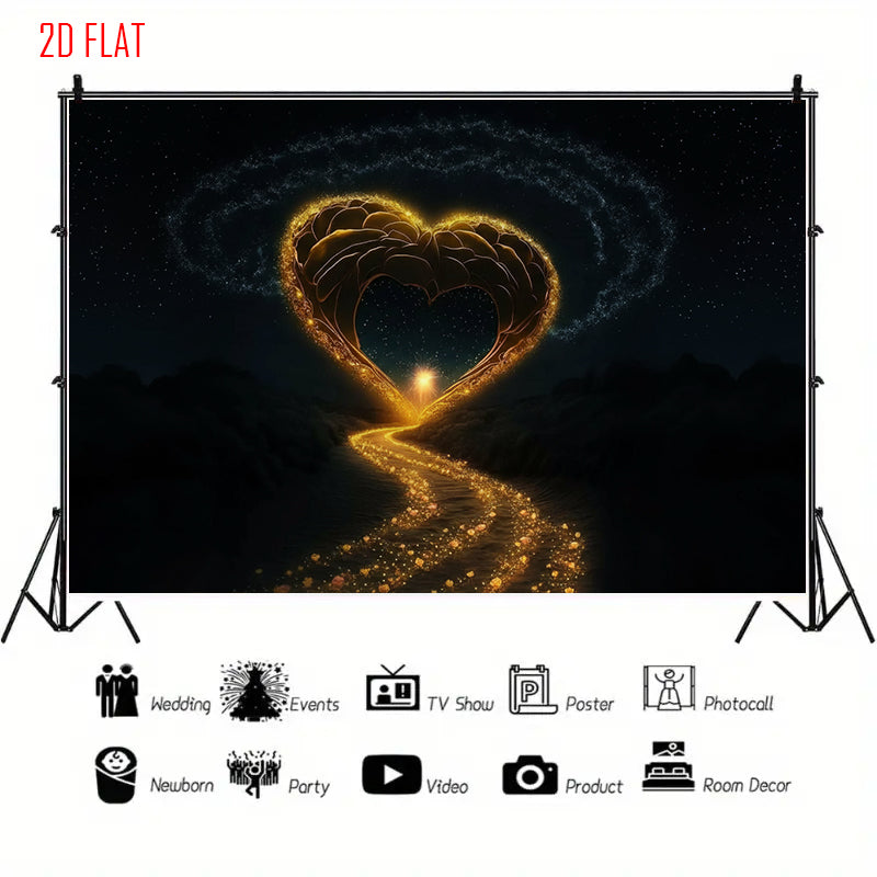 Black Gold Love Light Backdrop