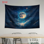 Starry Sky Full Moon Backdrop