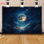 Starry Sky Full Moon Backdrop