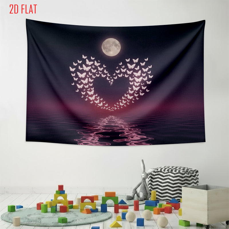 Moon Night Butterfly Backdrop