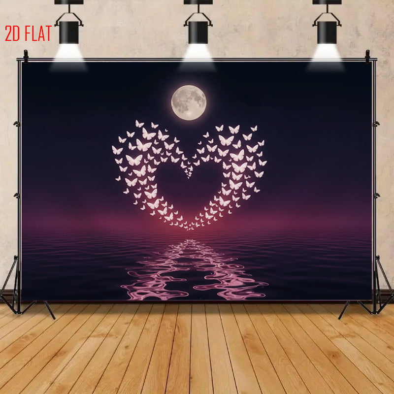 Moon Night Butterfly Backdrop
