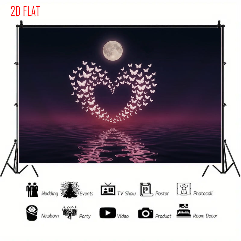 Moon Night Butterfly Backdrop