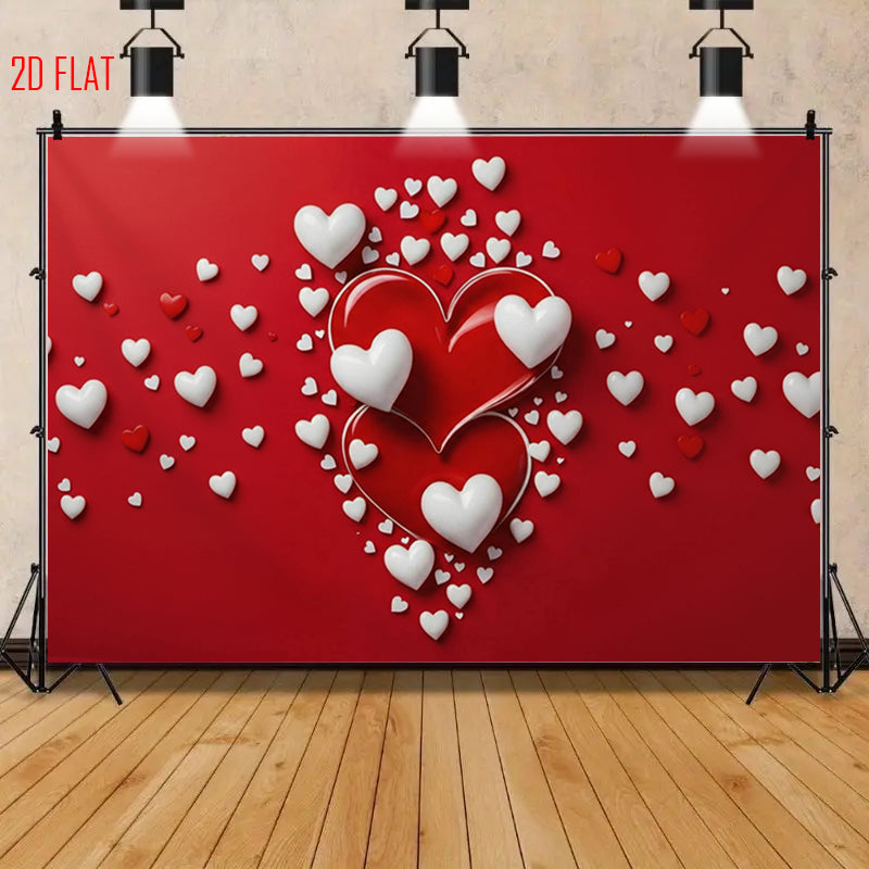 Red Love Print Backdrop