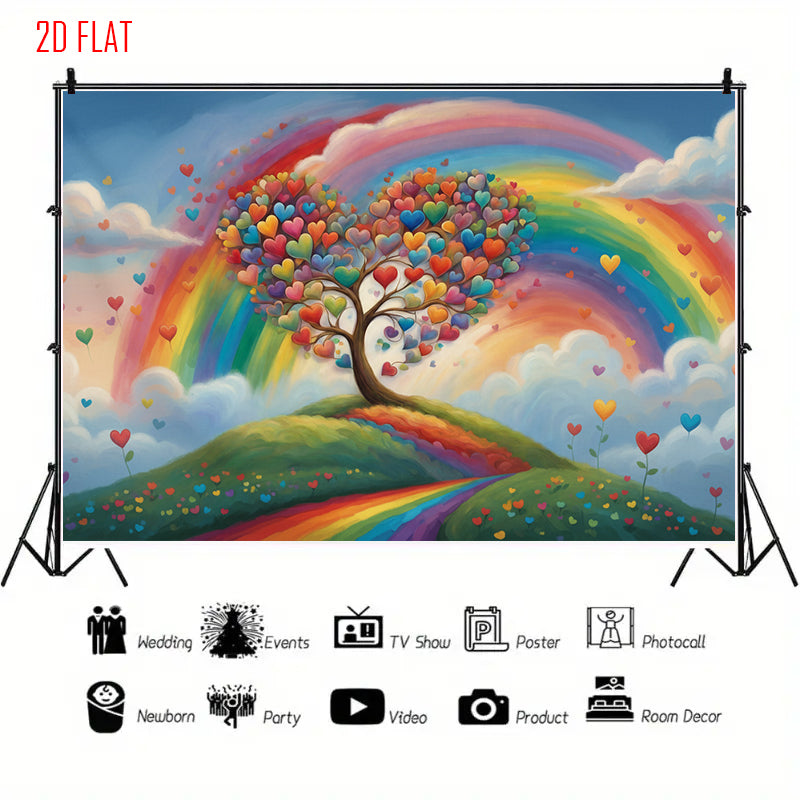 Rainbow Love Tree Bkgd Cloth