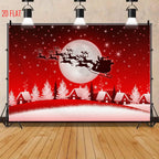 Christmas Moonlight Sleigh Backdrop