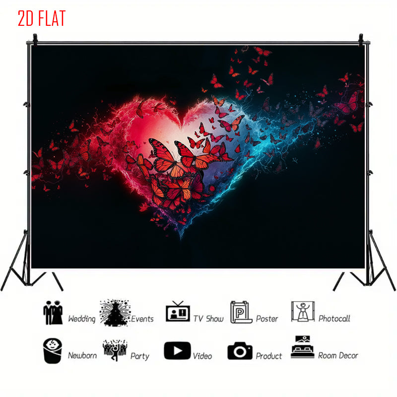 Red Blue Love Backdrop Cloth