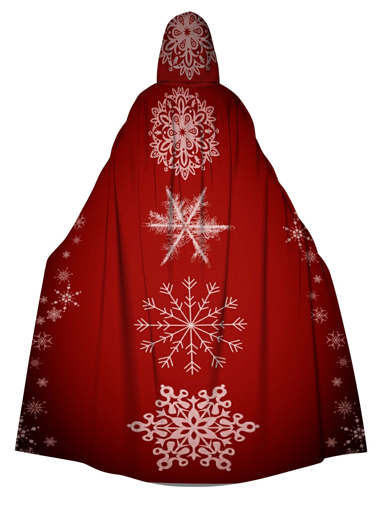 Hooded Loose Snowflake Print Casual  Cape