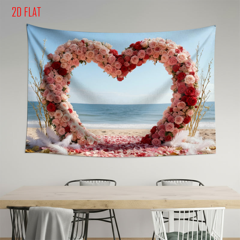 Beach Rose Love Arch Backdrop