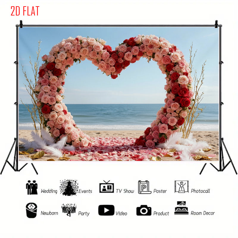 Beach Rose Love Arch Backdrop