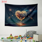Love Fireworks Romantic Background Cloth